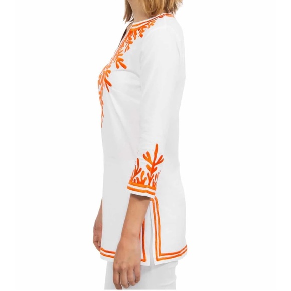 Gretchen Scott the Reef tunic - white and orange size Medium - Picture 3 of 9